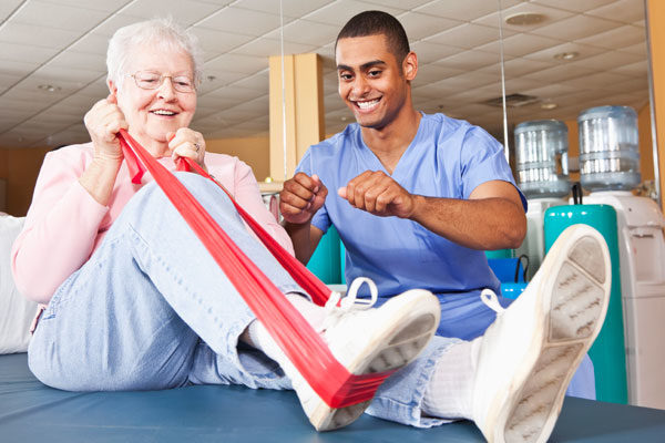 nurse and patient in rehabilitation